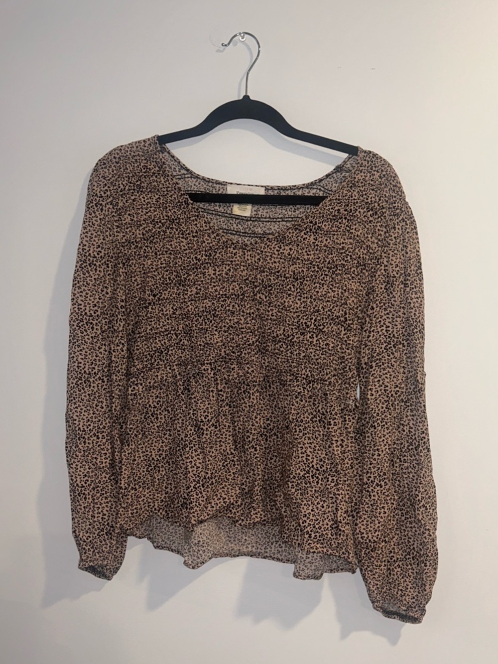 URBAN Romantics Brown Leopard Print Long-Sleeve Blouse